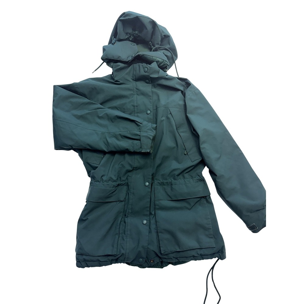 Eddie Bauer Coat Womens‎ Medium Green Gore Tex Down Parka Hooded Ski Ridgeline